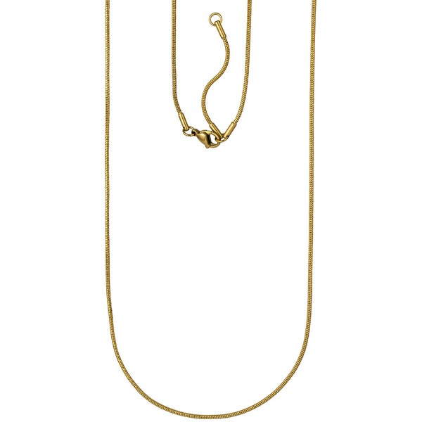 1,5mm Schlangenkette Edelstahl Gelbgoldfarbe 80cm