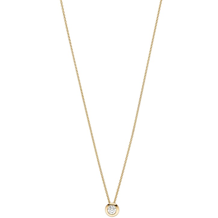 1,1mm Ankerkette mit Brillant 585 Gelbgold 45cm