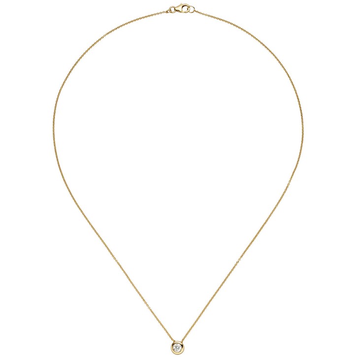 1,1mm Ankerkette mit Brillant 585 Gelbgold 45cm