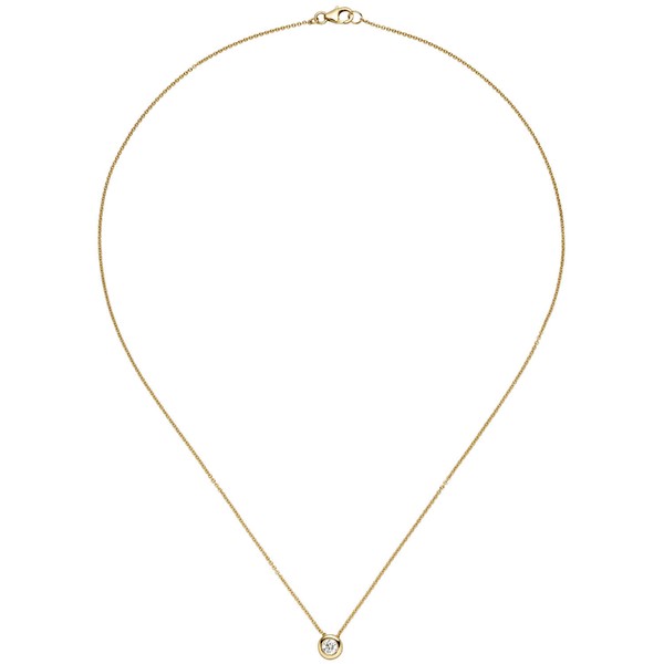 1,1mm Ankerkette mit Brillant 585 Gelbgold 45cm