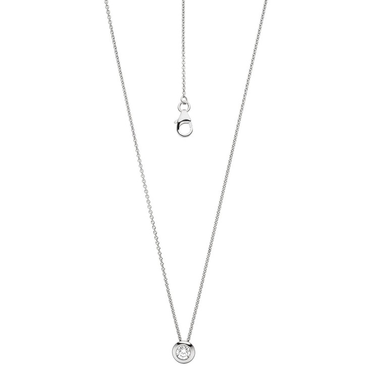 1,1mm Ankerkette mit Brillant 585 Weißgold 45cm