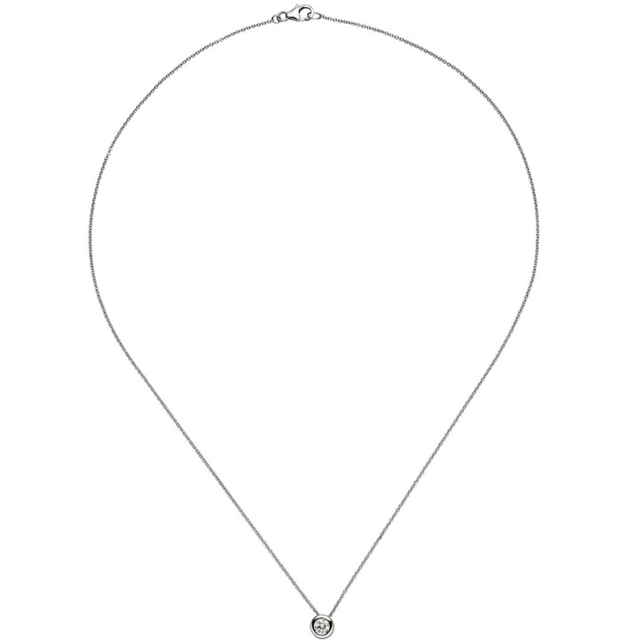 1,1mm Ankerkette mit Brillant 585 Weißgold 45cm