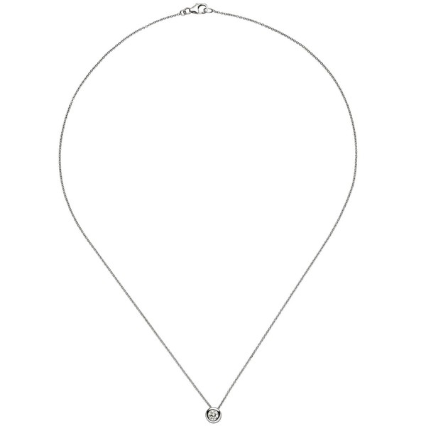 1,1mm Ankerkette mit Brillant 585 Weißgold 45cm