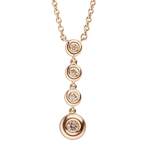1,5mm Collier Ankerkette, 4 Diamanten Brillanten 585 Gold Rotgold Rosegold, 44cm 1,5mm Collier Ankerkette, 4 Diamanten Brillanten 585 Gold Rotgold Rosegold, 44cm