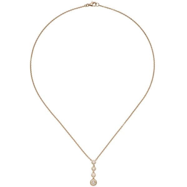 1,5mm Ankerkette 4 Brillanten 585 Rotgold 44cm