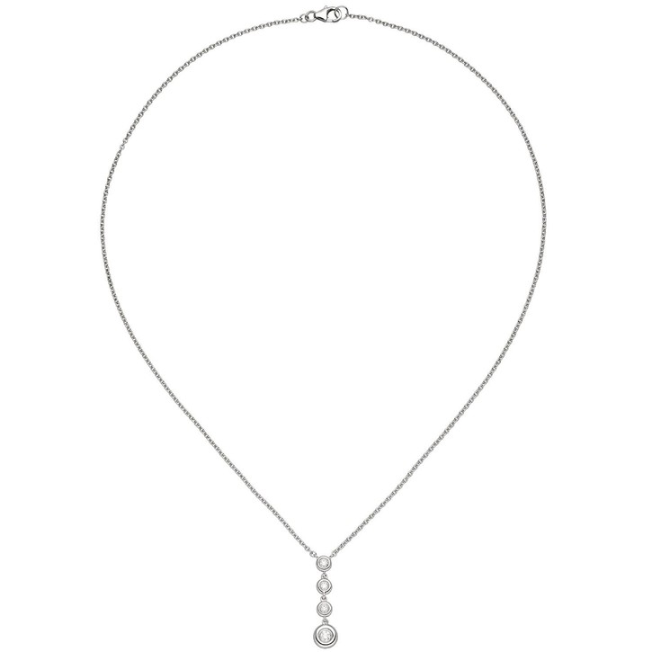 1,4mm Ankerkette 4 Brillanten 585 Weißgold 43cm