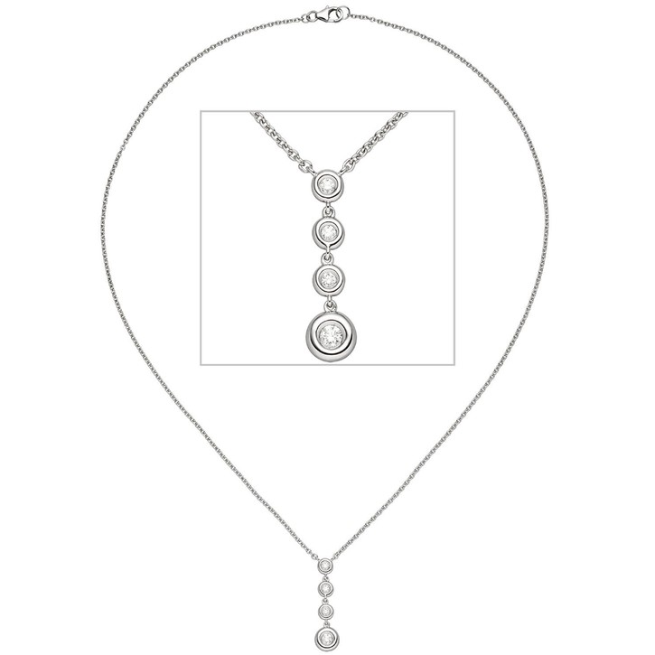 1,4mm Ankerkette 4 Brillanten 585 Weißgold 43cm