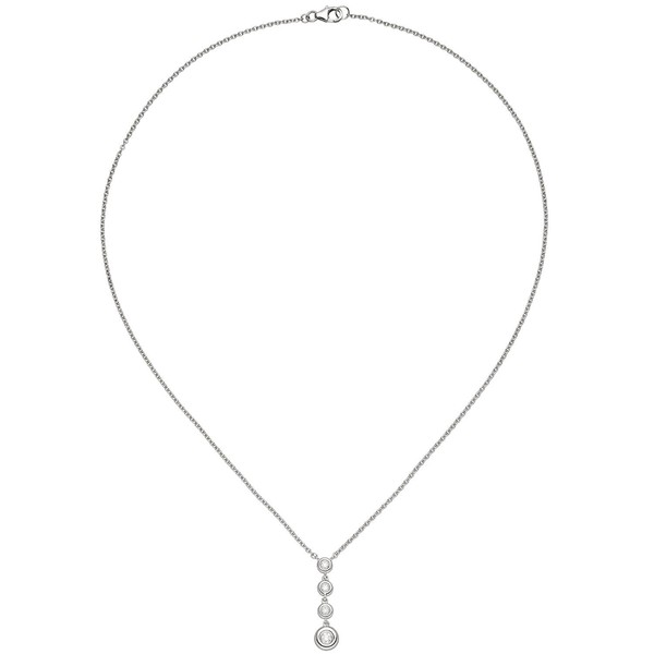 1,4mm Ankerkette 4 Brillanten 585 Weißgold 43cm