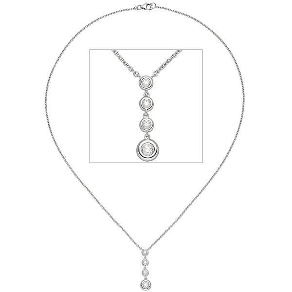 1,4mm Ankerkette 4 Brillanten 585 Weißgold 43cm