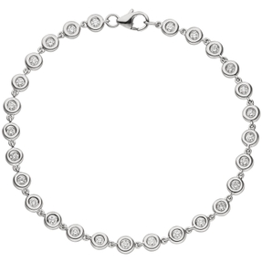 4,5mm Tennisarmband mit 27 Diamanten Brillanten, 585 Gold Weißgold, 18cm 4,5mm Tennisarmband mit 27 Diamanten Brillanten, 585 Gold Weißgold, 18cm
