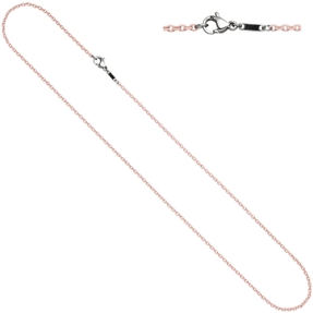 1,9mm Kette Rundankerkette aus Edelstahl mit rosa Lackierung Halsschmuck, 42cm 1,9mm Kette Rundankerkette aus Edelstahl mit rosa Lackierung Halsschmuck, 42cm