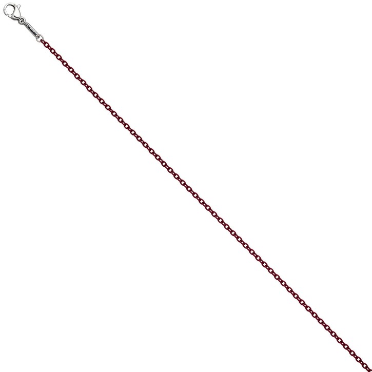 1,9mm Rundankerkette Edelstahl dunkelrot 45cm