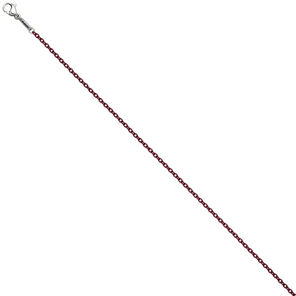 1,9mm Rundankerkette Edelstahl dunkelrot 45cm
