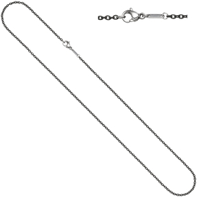 1,9mm Kette Rundankerkette aus Edelstahl mit grauen Lackierung Halsschmuck, 45cm 1,9mm Kette Rundankerkette aus Edelstahl mit grauen Lackierung Halsschmuck, 45cm