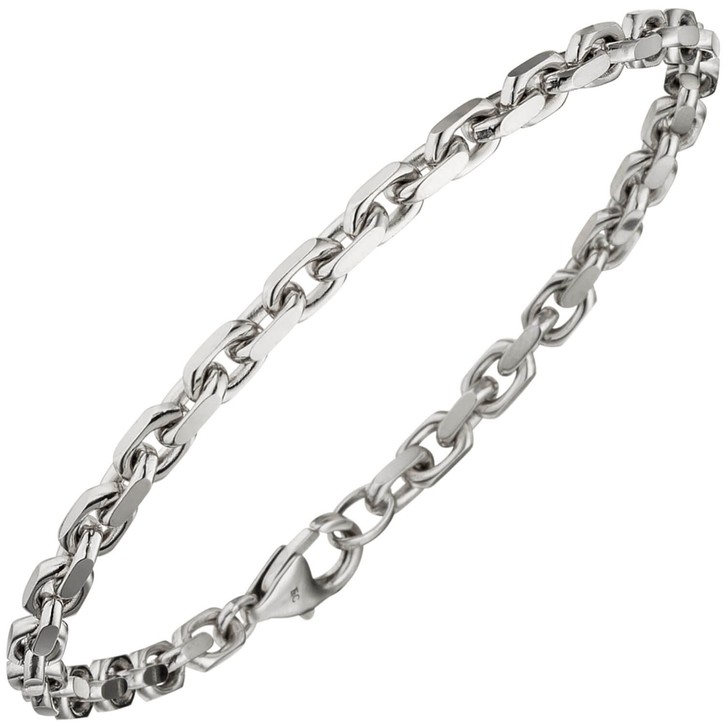 4mm Armband Ankerkette 585 Weißgold 21cm