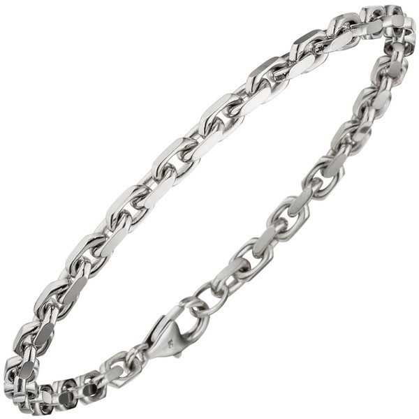 4mm Armband Ankerkette 585 Weißgold 21cm