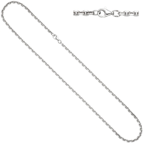 3,9mm Rundankerkette Halsschmuck aus 925 Silber rhodiniert diamantiert, 55cm