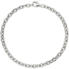 3,9mm Armband Ankerkette aus 925 Silber rhodiniert diamantiert, 21cm