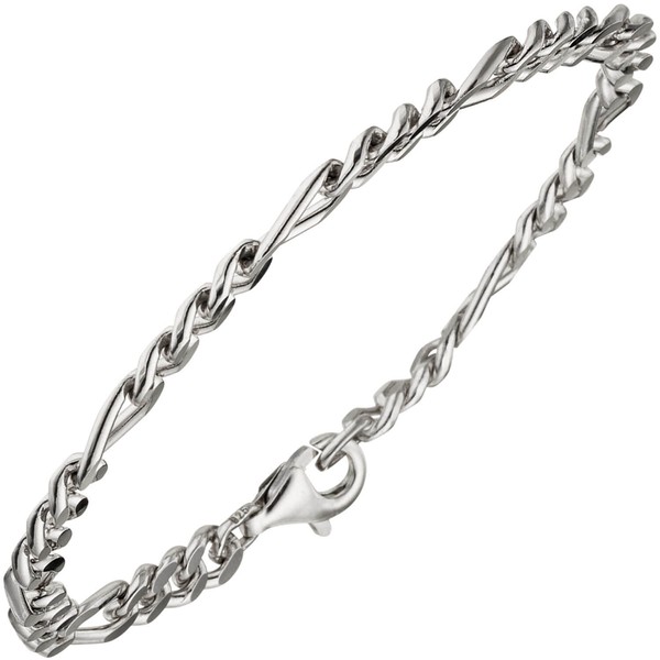5,3mm Armband Figarokette aus 925 Silber 21cm