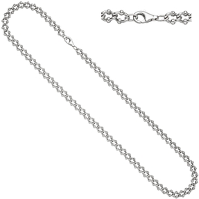 7,3mm Kette Krebskette aus 925 Silber rhodiniert Halsschmuck, 55cm