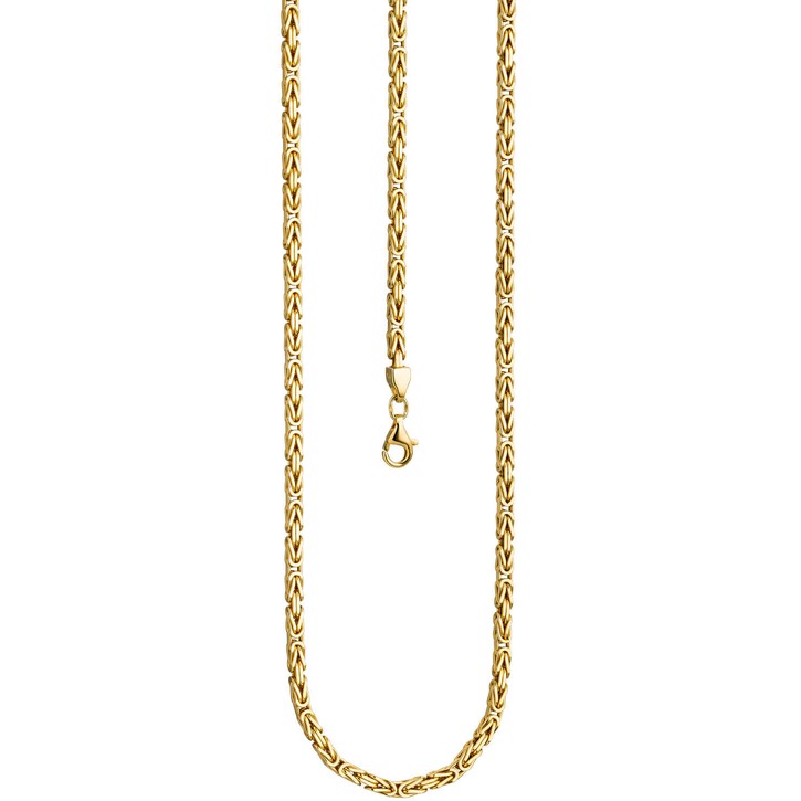 3,2mm Kette Königskette 925 Silber vergoldet 60cm