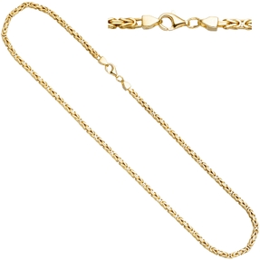 3,2mm Kette Königskette aus 925 Silber gelbvergoldet Halsschmuck, 60cm 3,2mm Kette Königskette aus 925 Silber gelbvergoldet Halsschmuck, 60cm