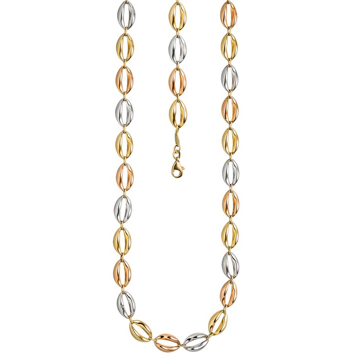 7,8mm 585 Gelbgold Rotgold Weißgold tricolor 45cm