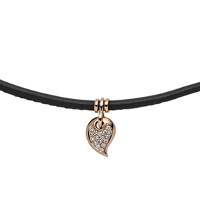 2,3mm Collier Lederkette 17 Diamanten Brillanten 585 Gold Rotgold Rosegold, 45cm 2,3mm Collier Lederkette 17 Diamanten Brillanten 585 Gold Rotgold Rosegold, 45cm