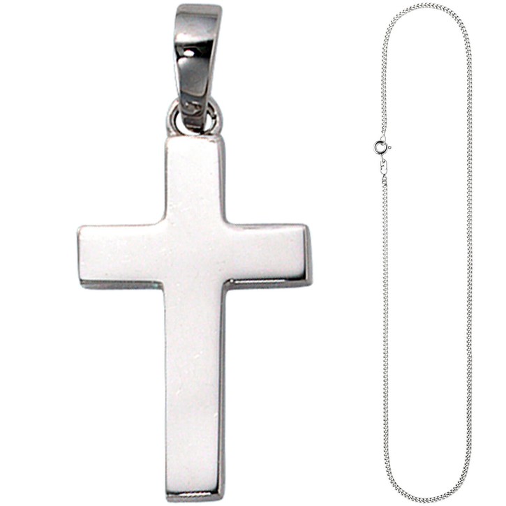 Schmuck-Set Kreuz 2mm Panzerkette 925 Silber 60cm
