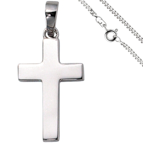 Schmuck-Set, Kreuz mit 2mm Panzerkette aus 925 Silber Halsschmuck, 60cm