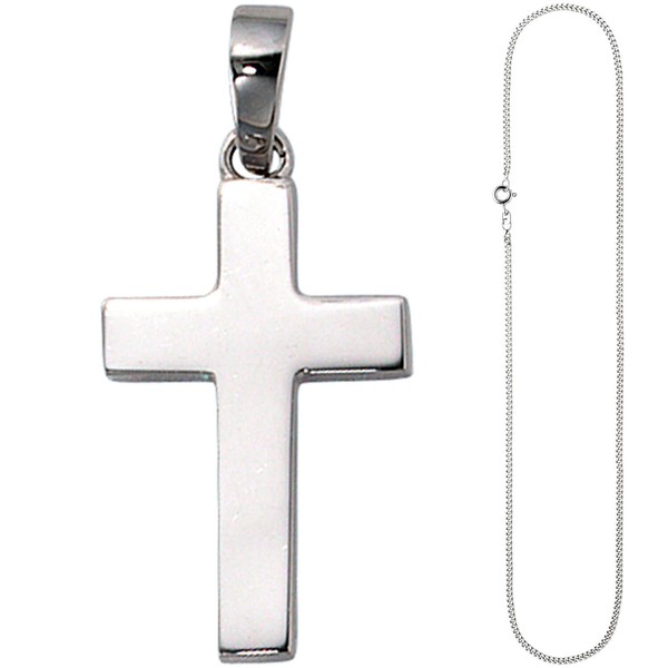 Schmuck-Set Kreuz 2mm Panzerkette 925 Silber 60cm