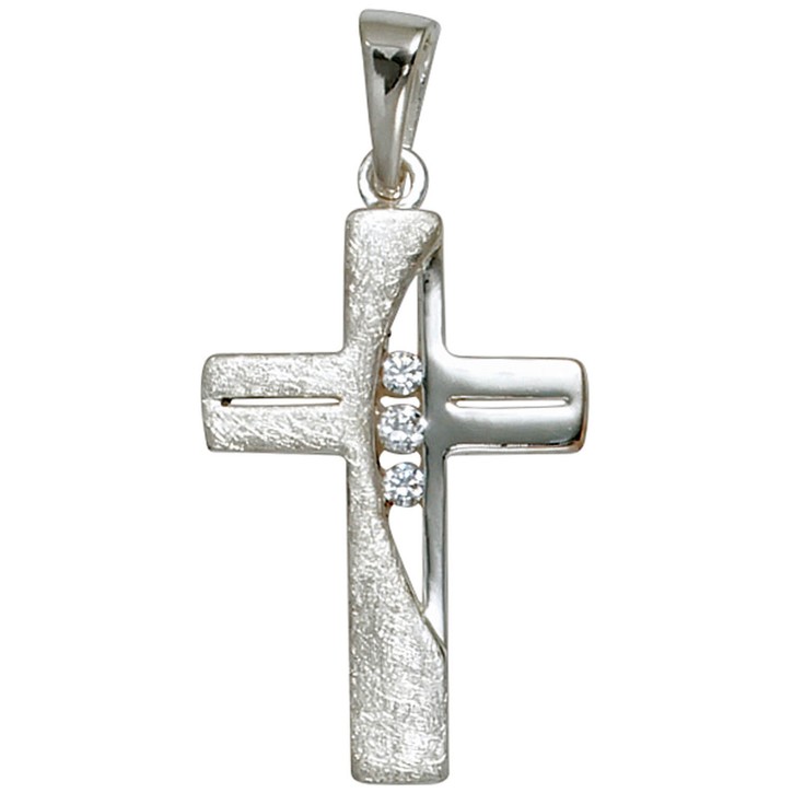 Schmuck-Set Kreuz 2mm Panzerkette 925 Silber 60cm
