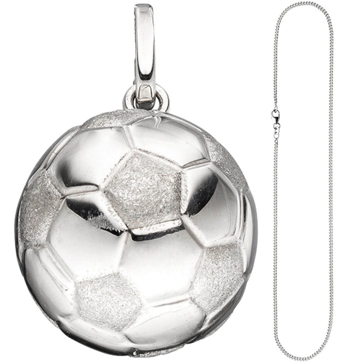 Schmuck-Set Fußball Panzerkette 925 Silber 38cm