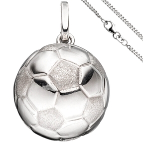 Schmuck-Set, Fußball teilmatt 1,7mm Panzerkette aus 925 Silber Halsschmuck, 38cm Schmuck-Set, Fußball teilmatt 1,7mm Panzerkette aus 925 Silber Halsschmuck, 38cm