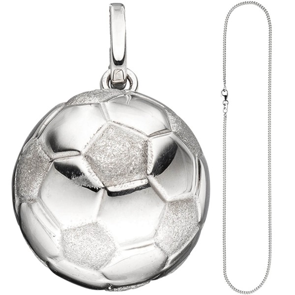 Schmuck-Set Fußball Panzerkette 925 Silber 42cm