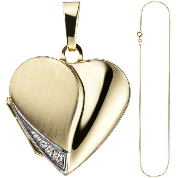 Schmuck-Set Medaillon Panzerkette 333 Gelbgold