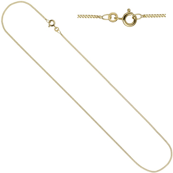 Schmuck-Set Granat Panzerkette 333 Gelbgold 45cm