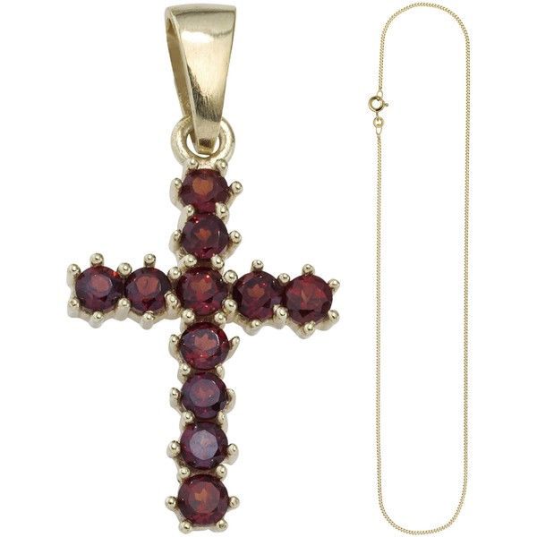 Schmuck-Set Kreuz Panzerkette 333 Gelbgold 50cm