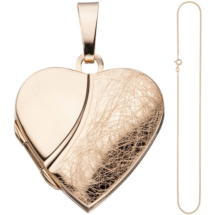 Schmuck-Set Medaillon Panzerkette 925 Silber 50cm