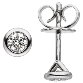 Ohrstecker Solitär Ohrringe mit 2 Diamanten Brillanten 585 Gold Weißgold Ohrstecker Solitär Ohrringe mit 2 Diamanten Brillanten 585 Gold Weißgold
