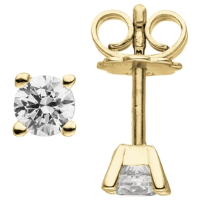 Ohrstecker 585 Gold Gelbgold mit 2 Brillanten 0,5 Ct. 4,4mm Ohrschmuck Ohrringe Ohrstecker 585 Gold Gelbgold mit 2 Brillanten 0,5 Ct. 4,4mm Ohrschmuck Ohrringe