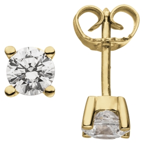 Ohrstecker 585 Gold Gelbgold mit 2 Brillanten 1,0 Ct. 5,1mm Ohrschmuck Ohrringe Ohrstecker 585 Gold Gelbgold mit 2 Brillanten 1,0 Ct. 5,1mm Ohrschmuck Ohrringe