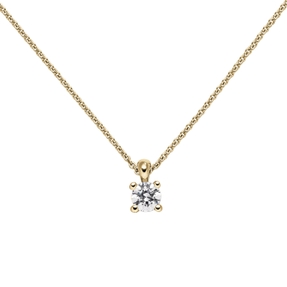Halskette Collier Solitär Brillant-Anhänger 0,50 Ct. W/SI 585 Gold Gelbgold 45cm