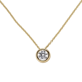 Halskette Collier Solitär Brillant-Anhänger 1 Ct. 9,4mm 585 Gold Gelbgold 45cm Halskette Collier Solitär Brillant-Anhänger 1 Ct. 9,4mm 585 Gold Gelbgold 45cm
