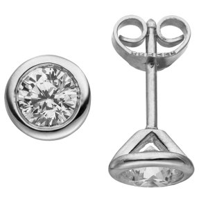 Ohrstecker 585 Gold Weißgold rund mit 2 Brillanten 1,0 Ct. Ohrschmuck Ohrringe Ohrstecker 585 Gold Weißgold rund mit 2 Brillanten 1,0 Ct. Ohrschmuck Ohrringe