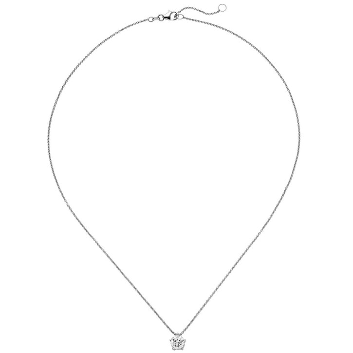 Solitär Collier mit Brillant 1,0 Ct. 585 Weißgold 45cm