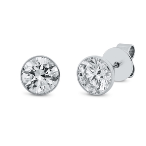 Solitaire Ohrstecker aus 750 Gold Weißgold 2 Brillanten 2ct TW-VSI Zarge Solitaire Ohrstecker aus 750 Gold Weißgold 2 Brillanten 2ct TW-VSI Zarge