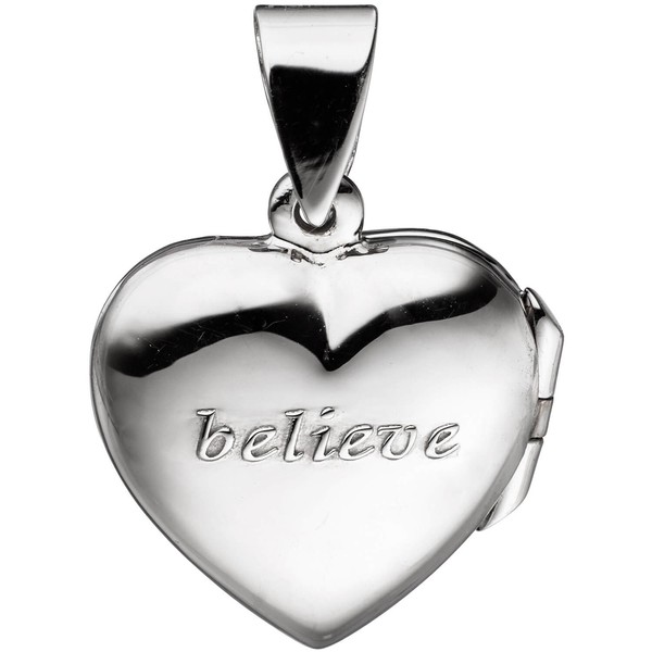 Medaillon und Halskette Herz believe 925 Silber 42cm