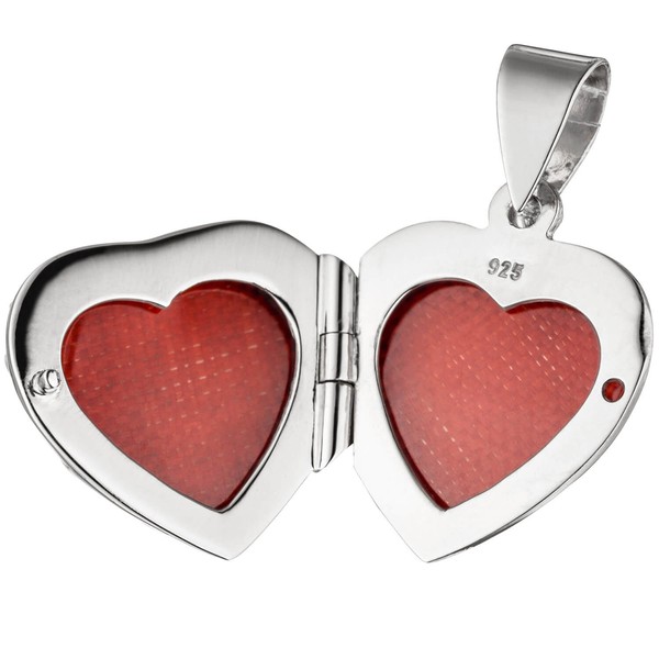 Medaillon und Halskette Herz believe 925 Silber 42cm