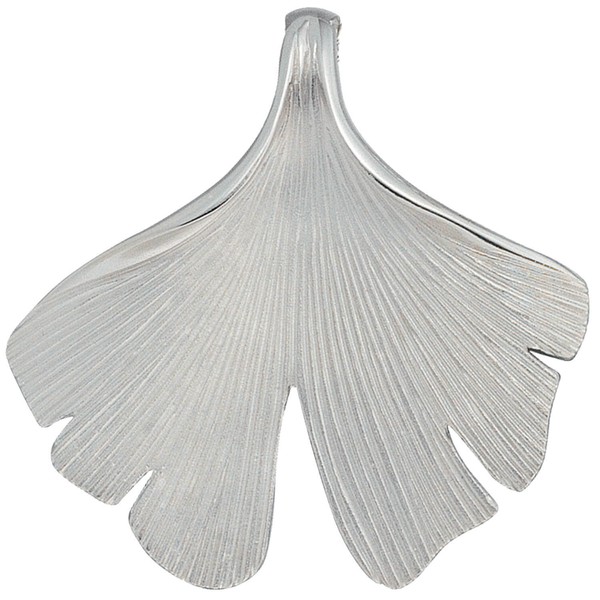 Anhänger mit Halskette Ginkgoblatt 925 Silber 45cm